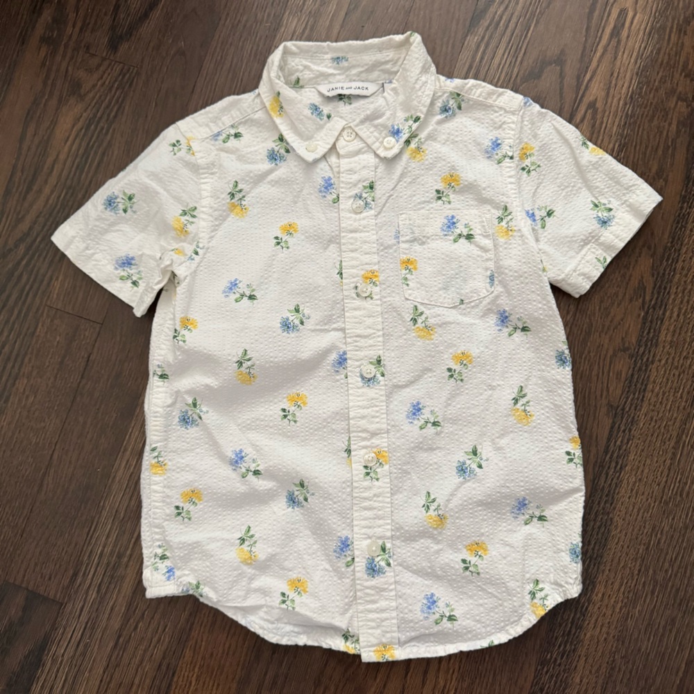 Janie and Jack White and Yellow Button Down Shirt